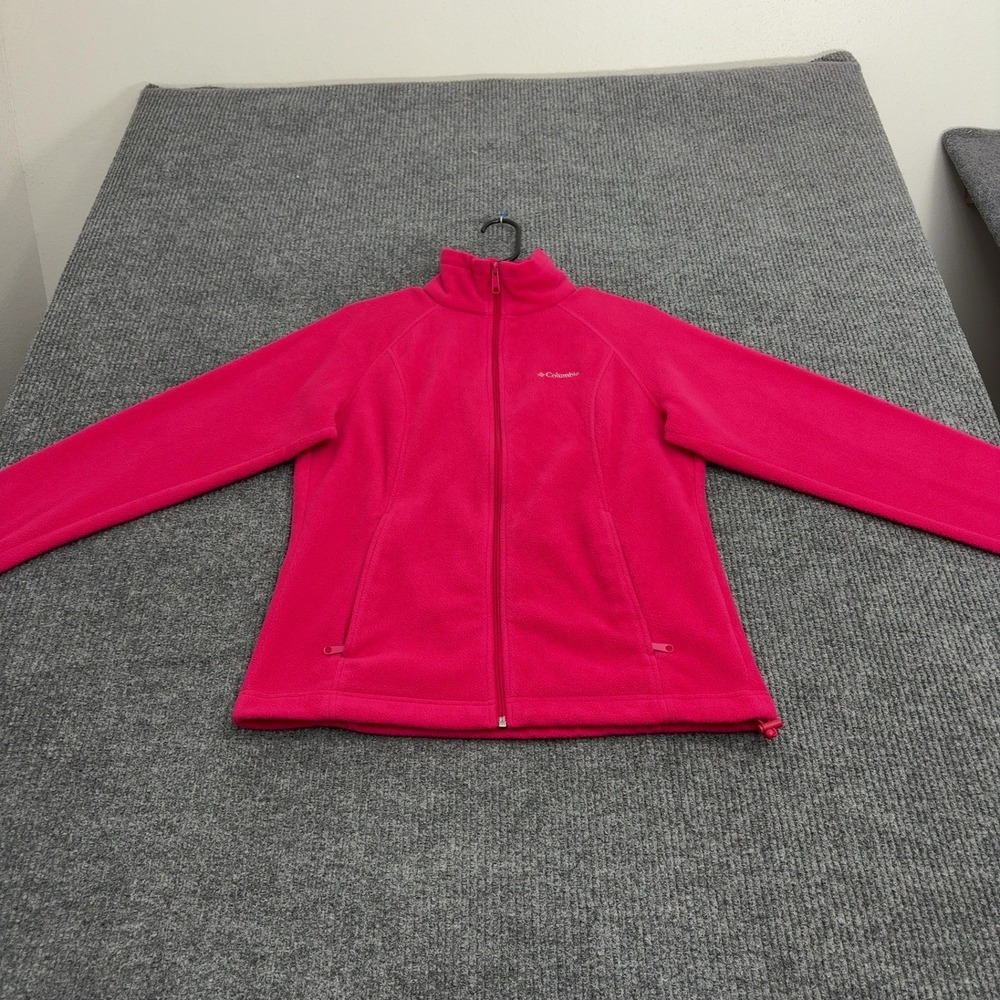 Columbia Jacket Womens M Pink Fleece Full Zip Mock Neck Outdoor Gorpcore Hiking